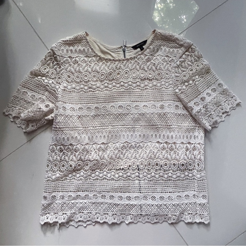 RW&CO Cream Lace Blouse